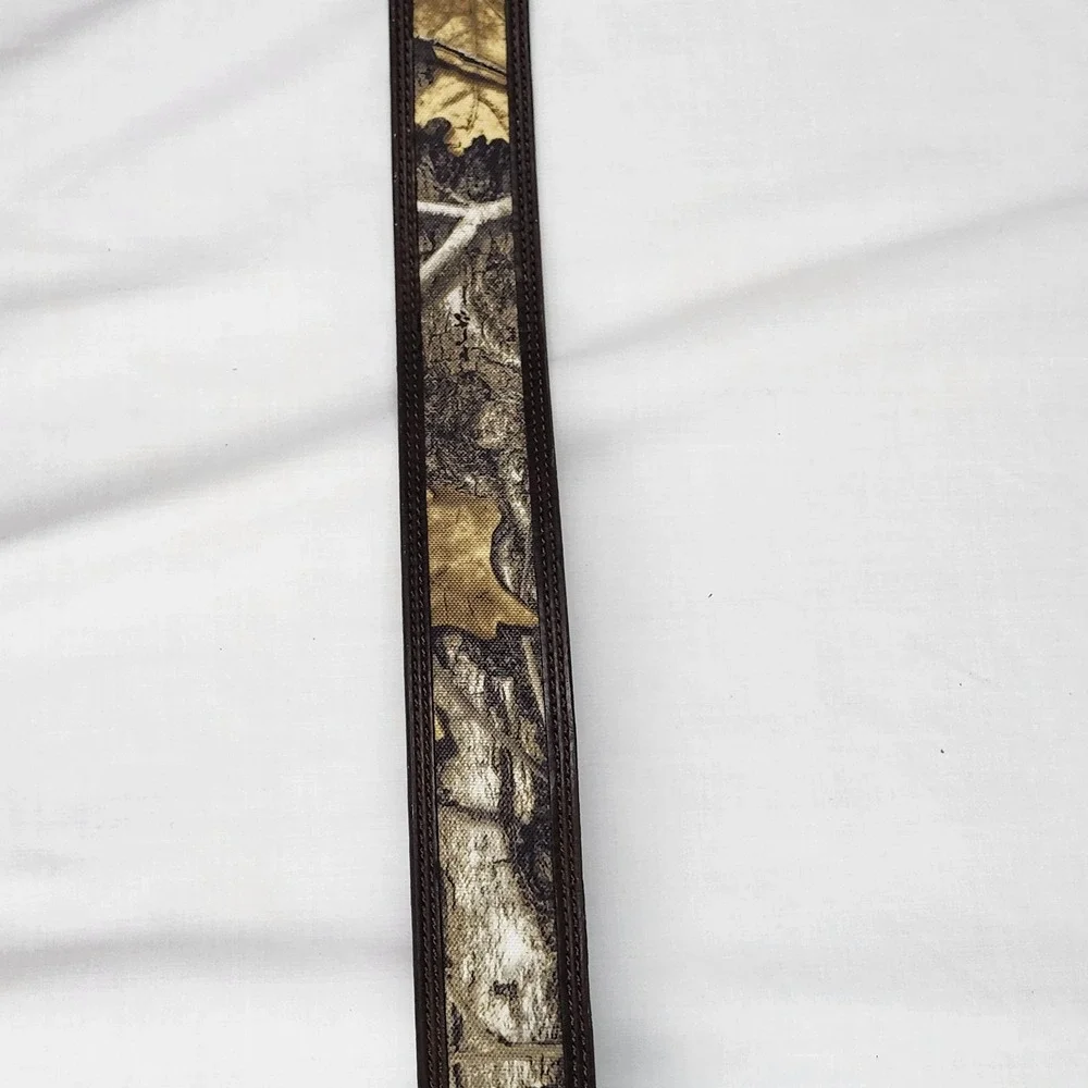 Realtree Belt Mens XL 42-44 Camouflage Brown Leather Reversible Hunting Gunmetal
